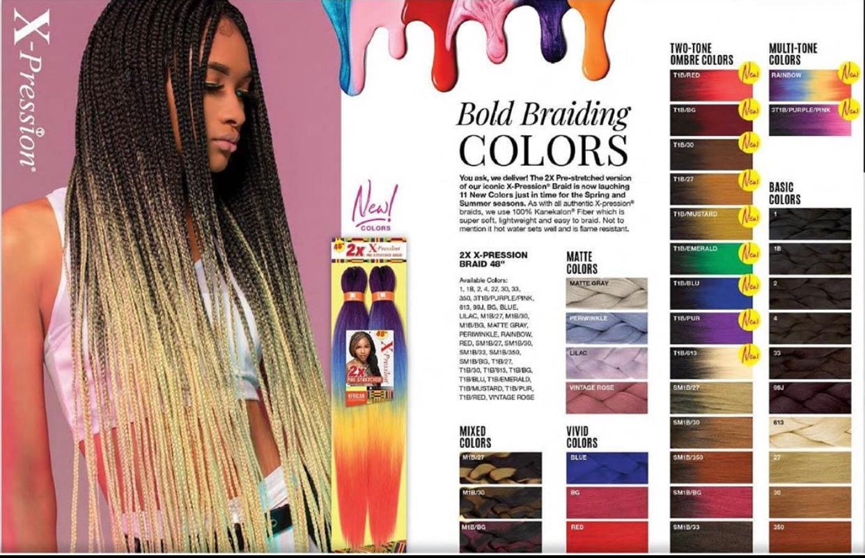 2X X-Pression Pre-Stretched Braid 48″