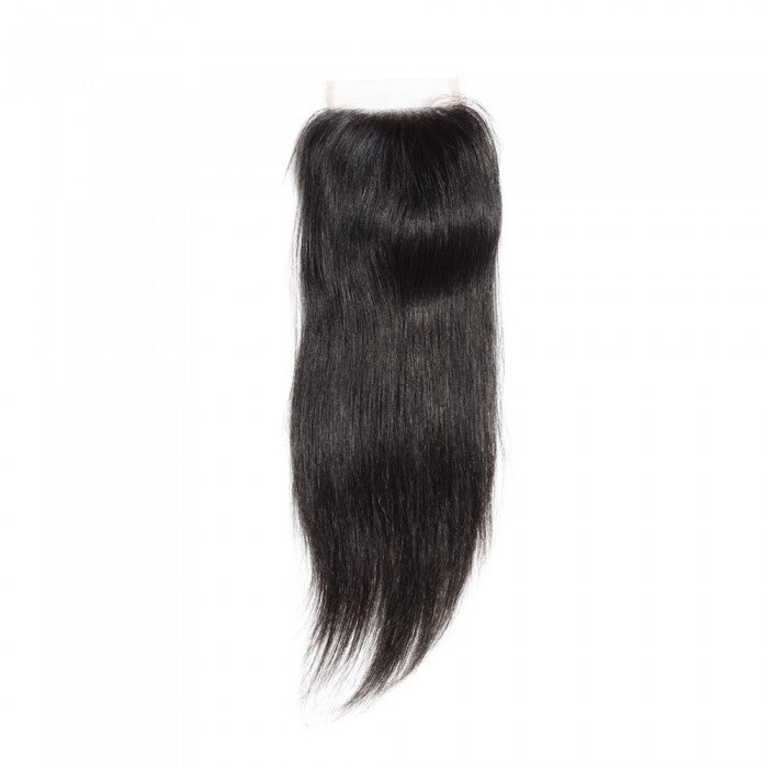 Straight Free Parted Lace Closure #1B Natural Black