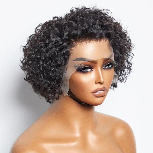 10 Inch Pre-Plucked 13"x4" Lace Front Curly Bob Wig 150% Density