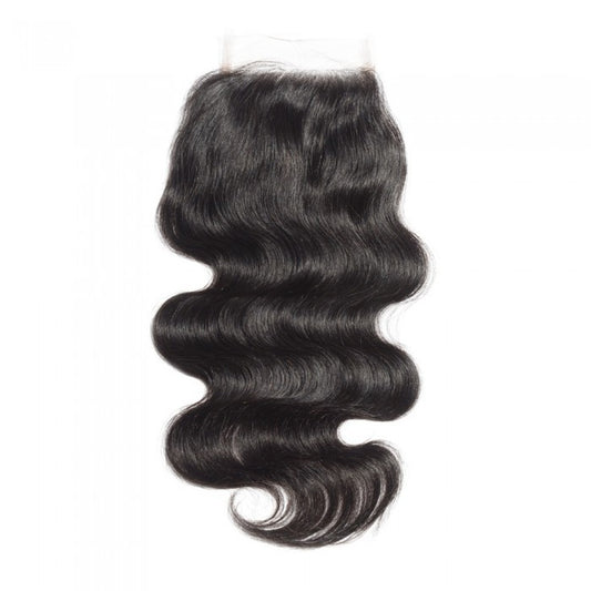 4*4 Body Wave Free Parted Lace Closure #1B Natural Black