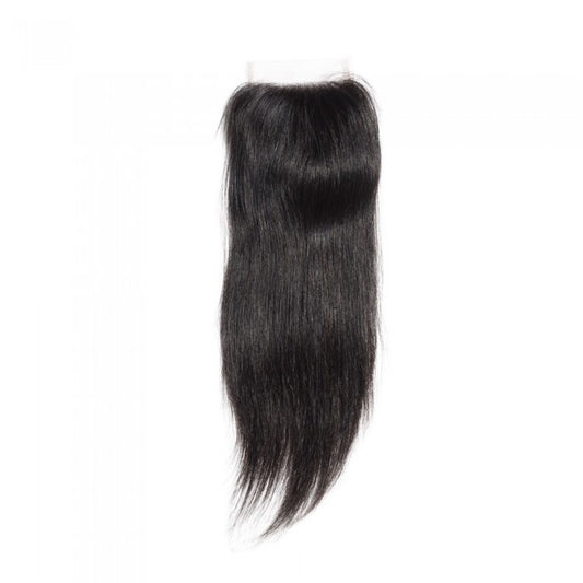 Straight Free Parted Lace Closure #1B Natural Black
